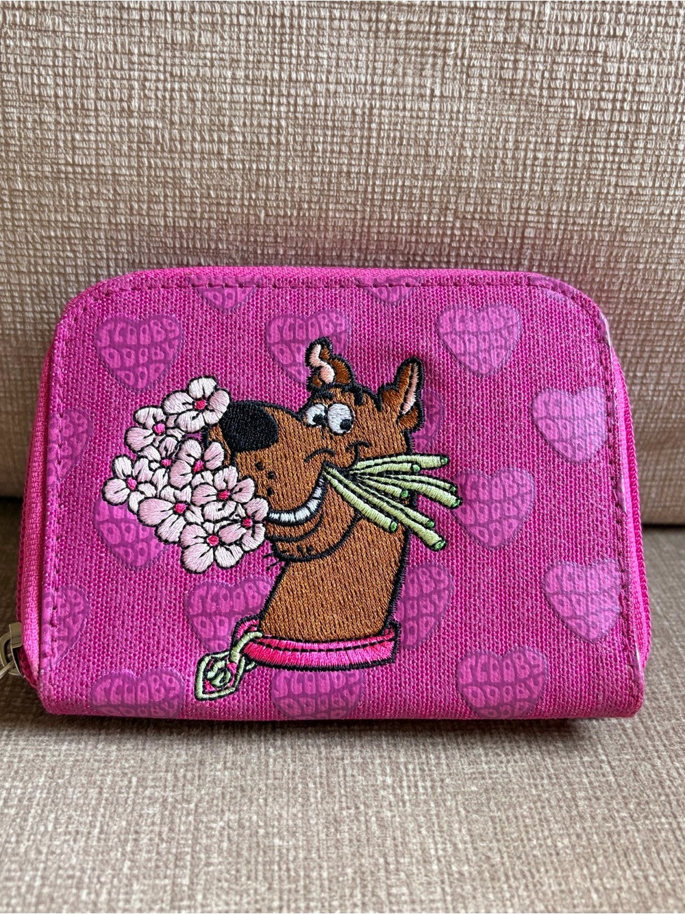 Vintage Scooby-Doo Hot Pink Coin Pouch Card Holder Purse